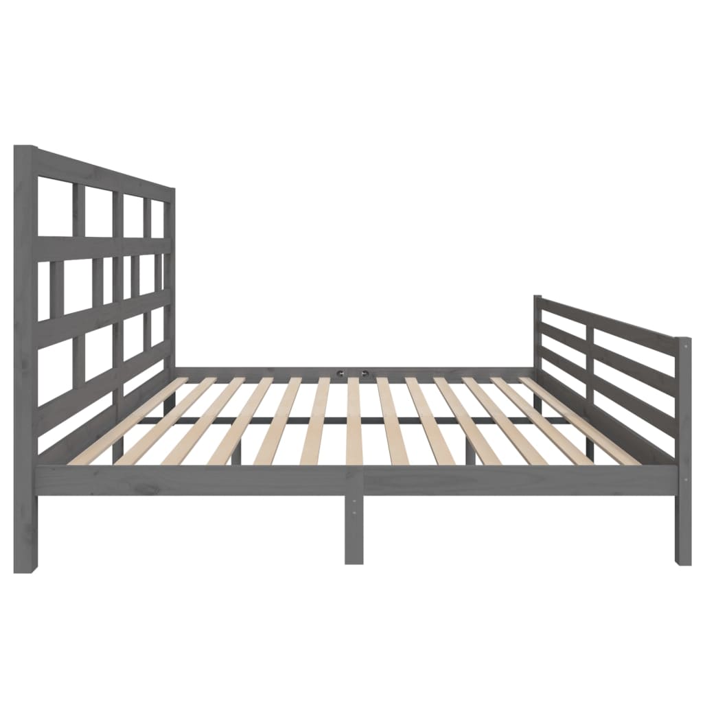 Okvir za krevet od masivne borovine sivi 200 x 200 cm
