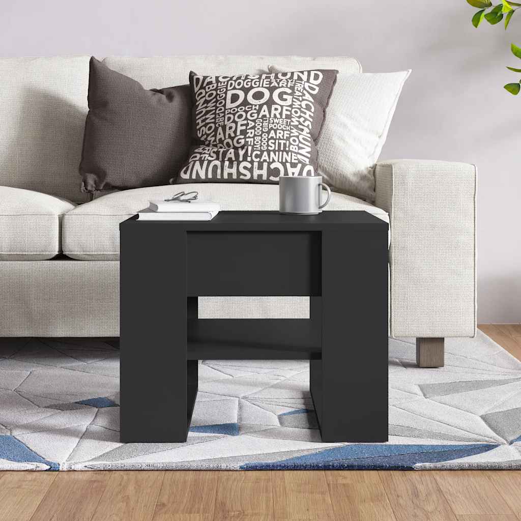 Stolić za kavu crni 55,5x55x45 cm od konstruiranog drva