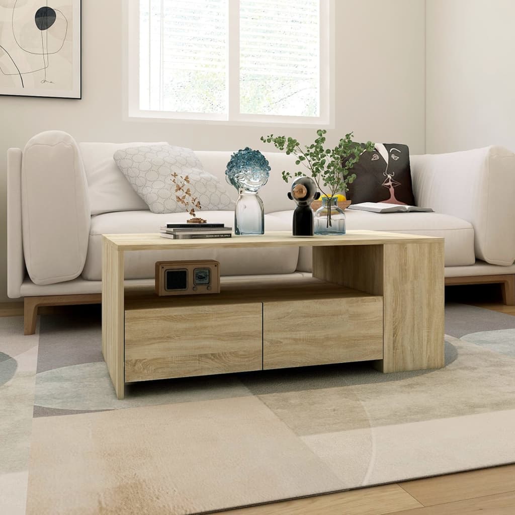 Stolić za kavu boja hrasta 102x55x42 cm konstruirano drvo