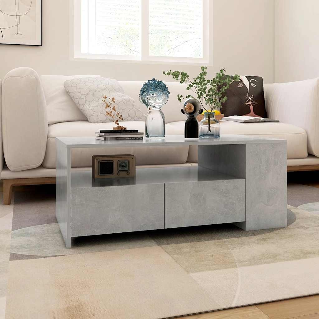 Stolić za kavu boja betona 102x55x42 cm konstruirano drvo