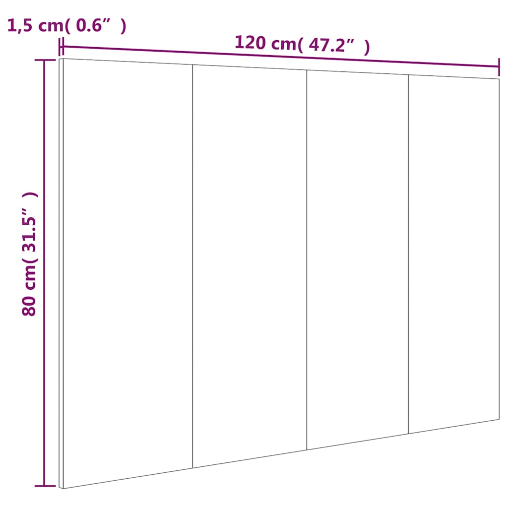 Uzglavlje za krevet crno 120x1,5x80 cm od konstruiranog drva