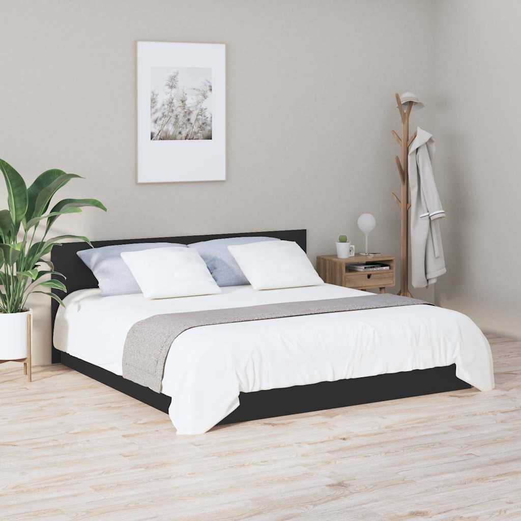 Uzglavlje za krevet crno 200x1,5x80 cm od konstruiranog drva