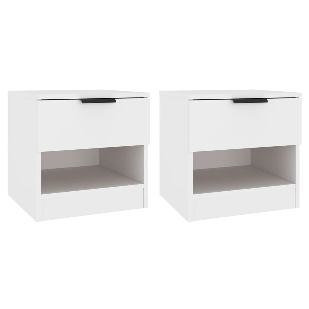 Noćni ormarići 2 kom bijeli od konstruiranog drva