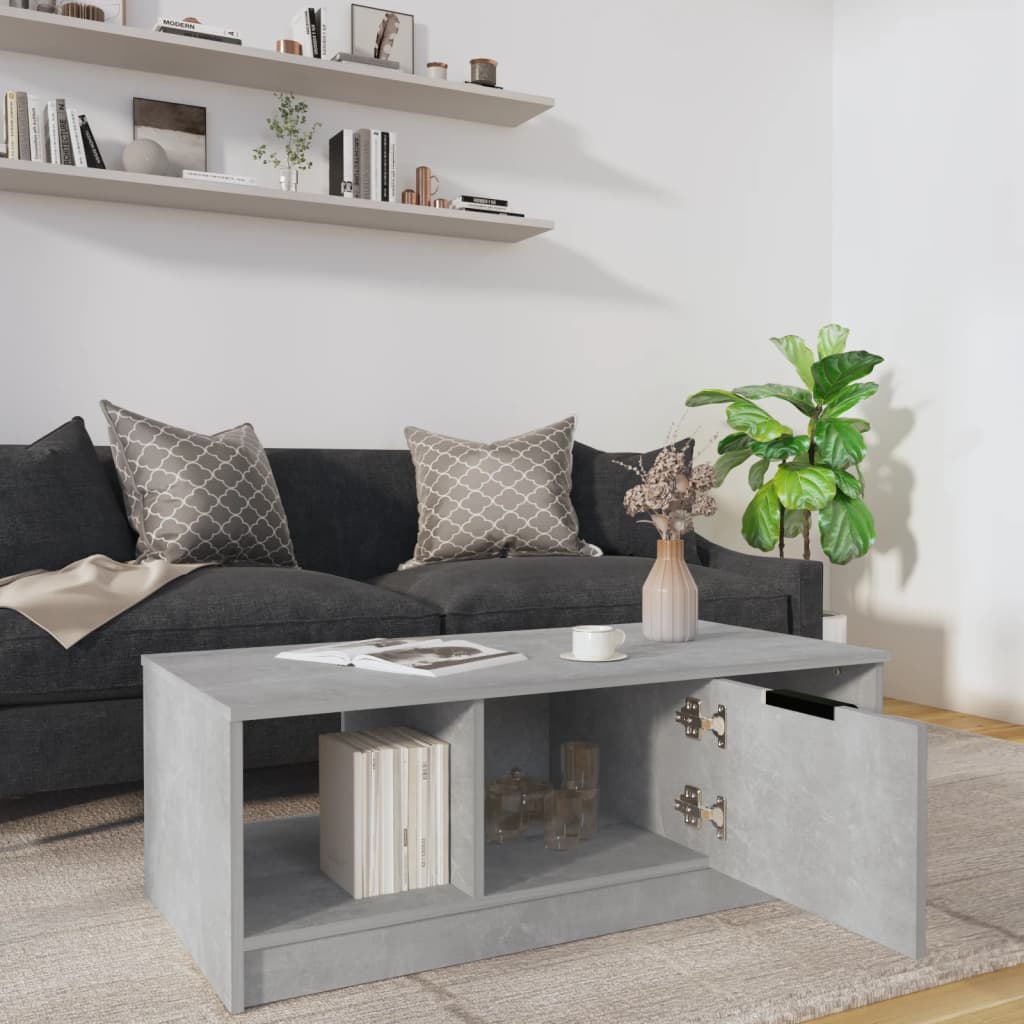 Stolić za kavu boja betona 102x50x36 cm konstruirano drvo