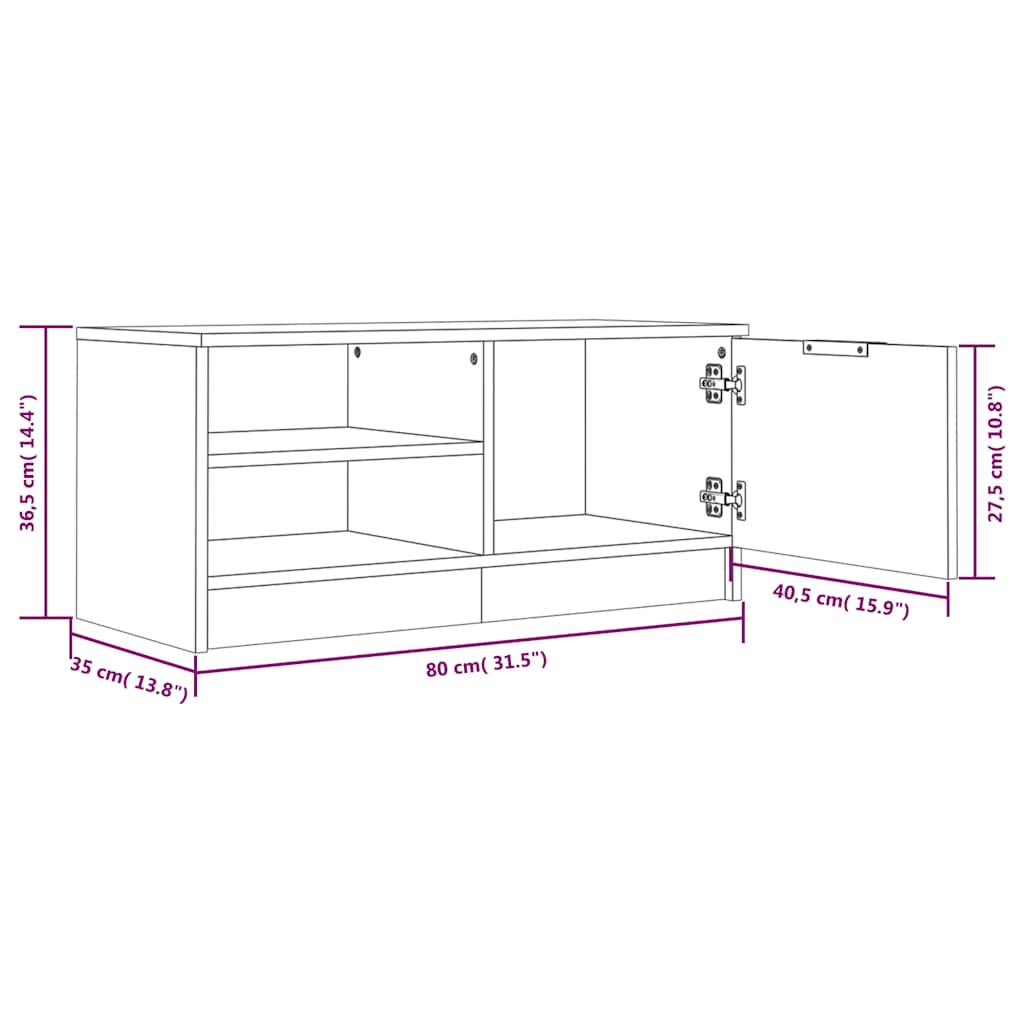 TV ormarići 2 kom crni 80 x 35 x 36,5 cm od konstruiranog drva