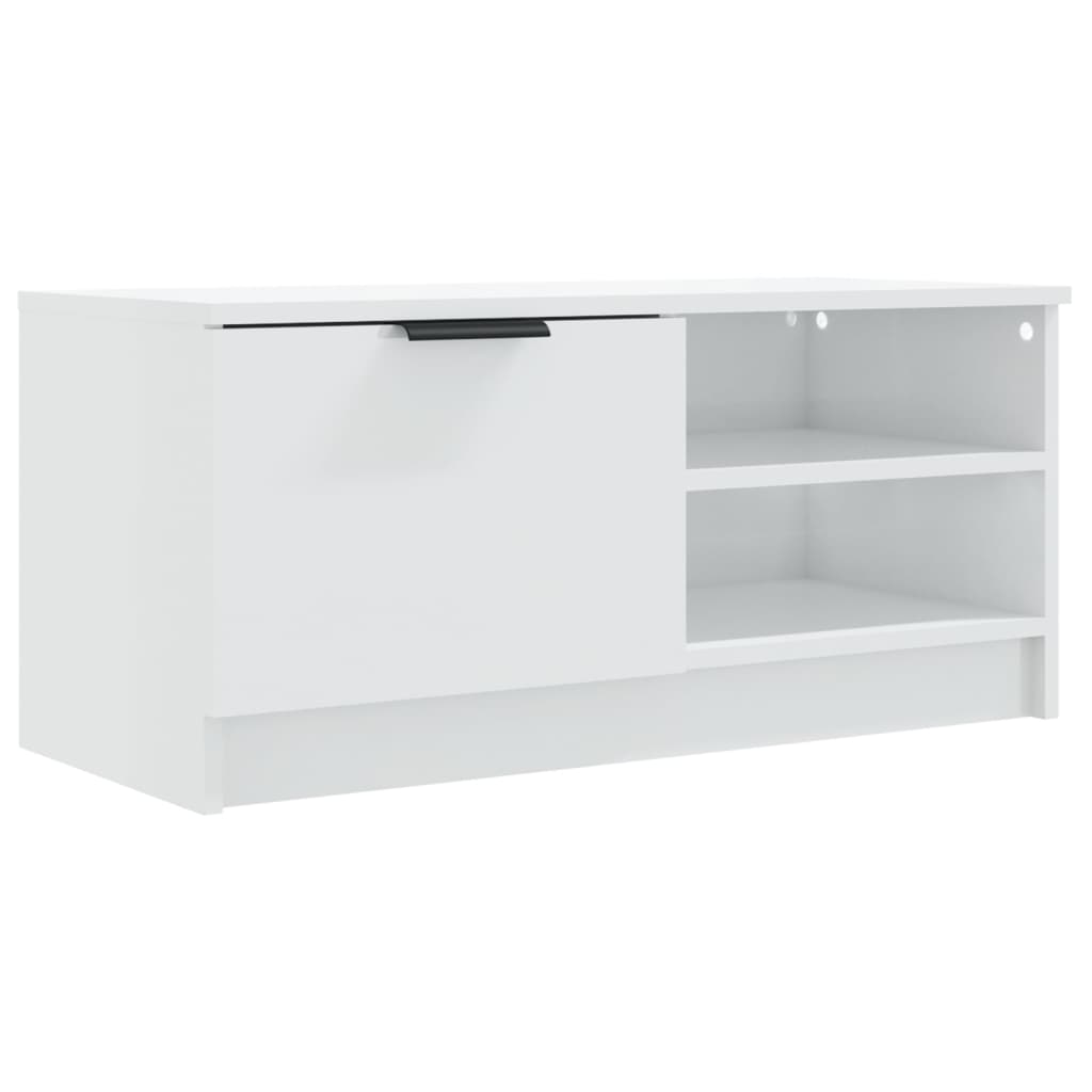 TV ormarić sjajni bijeli 80x35x36,5 cm konstruirano drvo