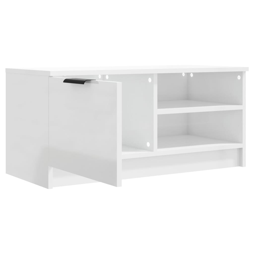 TV ormarić sjajni bijeli 80x35x36,5 cm konstruirano drvo