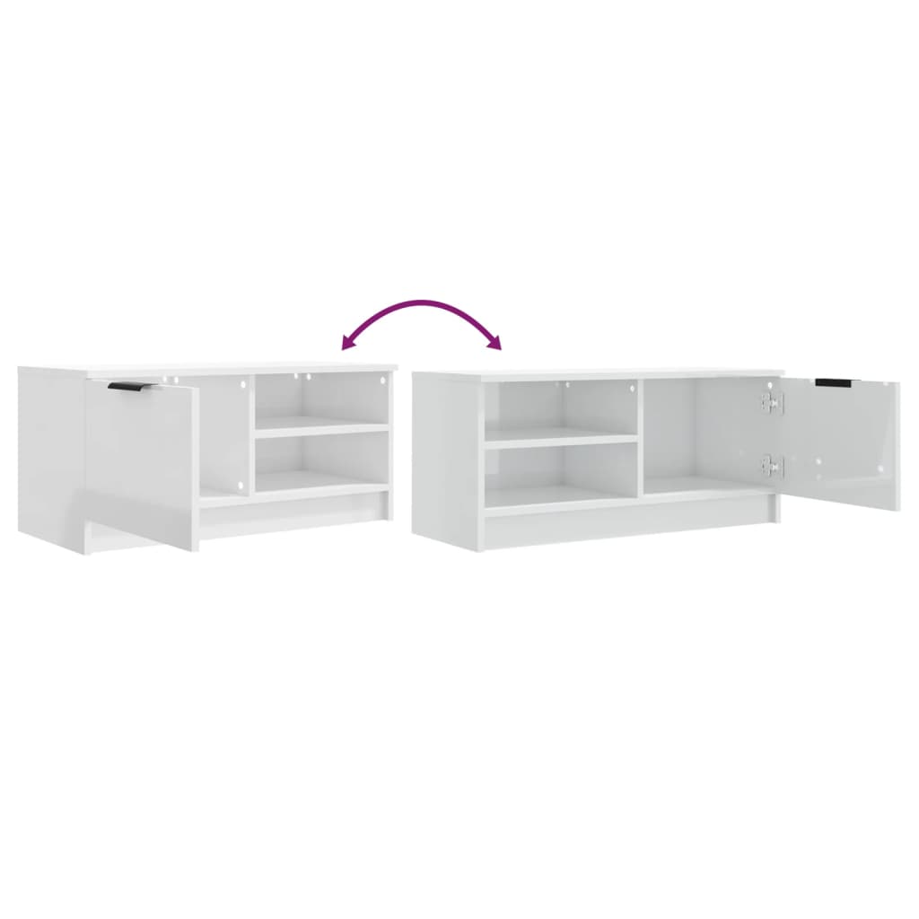 TV ormarić 2 kom sjajni bijeli 80x35x36,5 cm konstruirano drvo