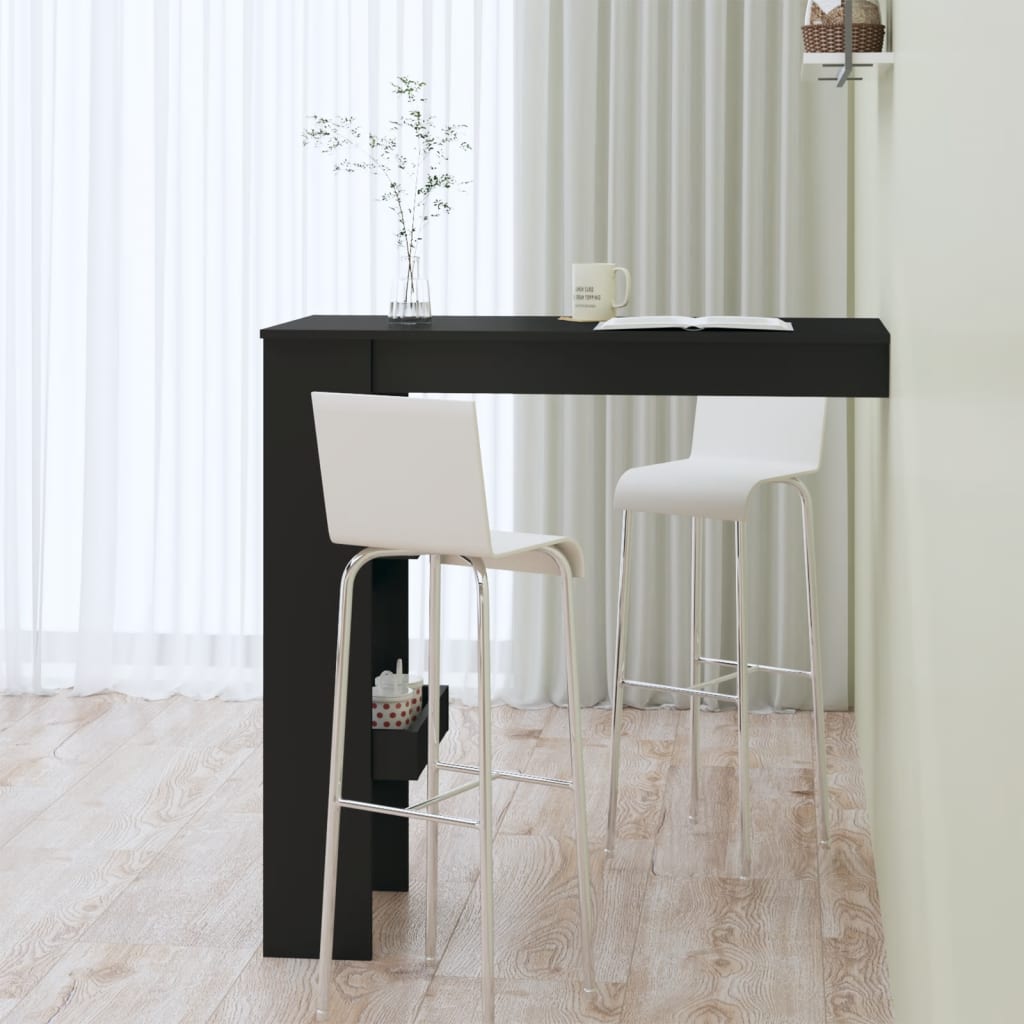 Zidni barski stol crni 102 x 45 x 103,5 cm konstruirano drvo