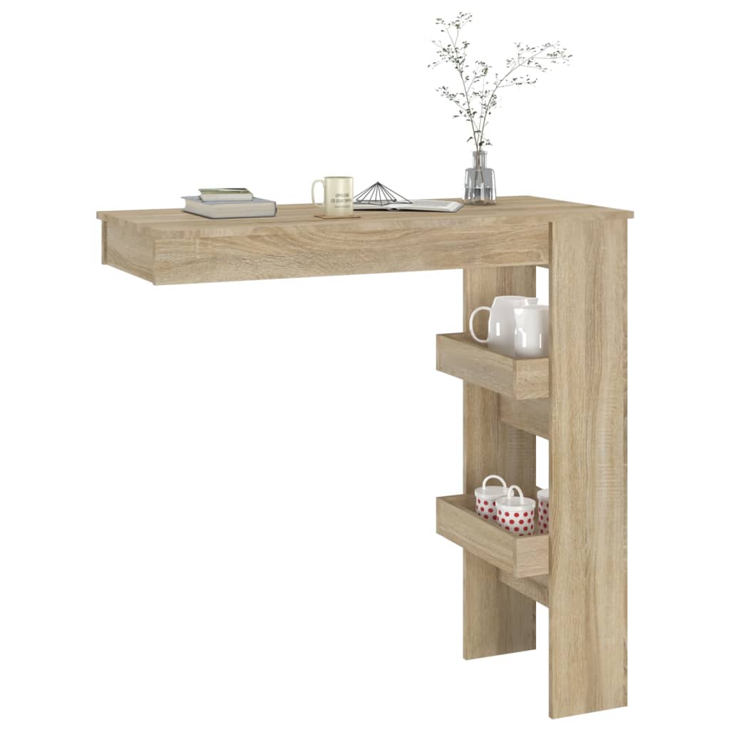 Zidni barski stol boja hrasta 102x45x103,5 cm konstruirano drvo