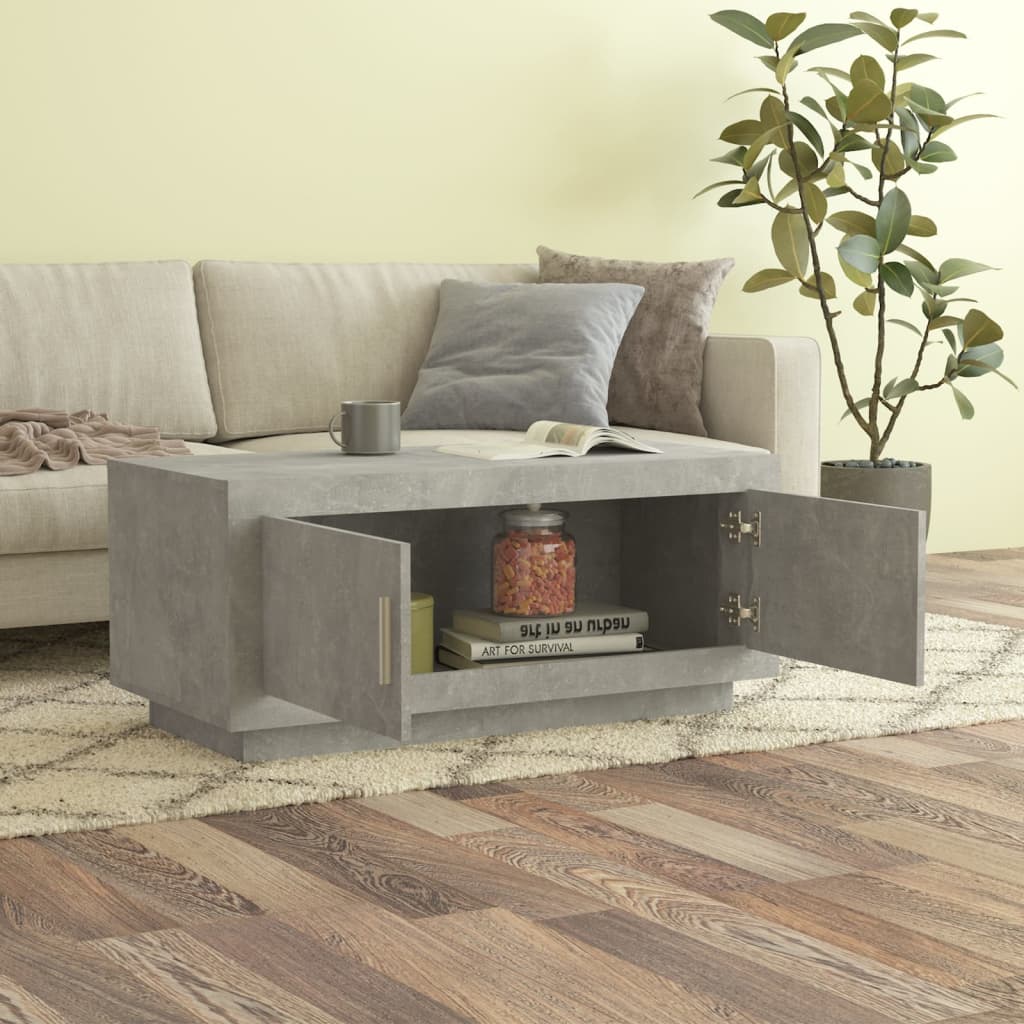 Stolić za kavu boja betona 102 x 50 x 45 cm konstruirano drvo