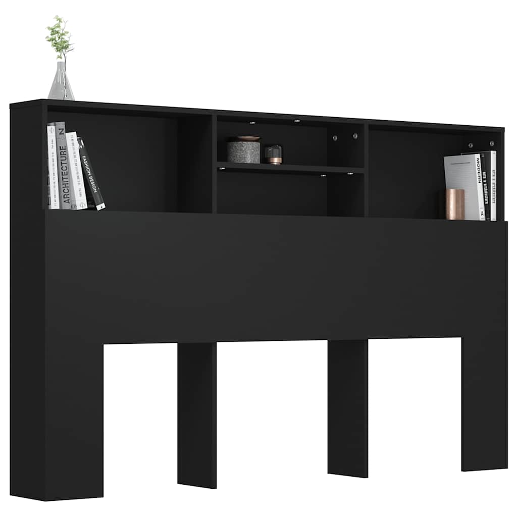 Uzglavlje s ormarićem crno 160 x 19 x 103,5 cm