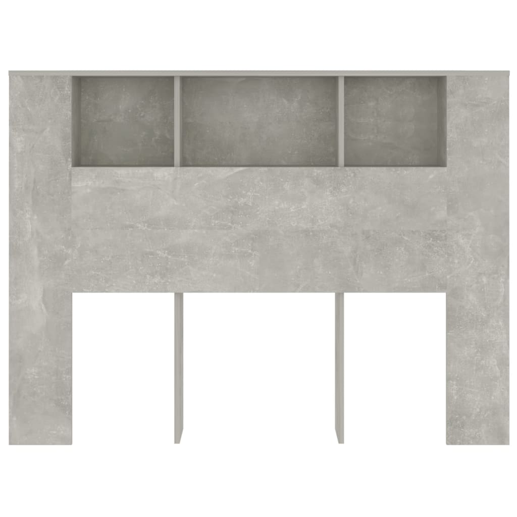 Uzglavlje s ormarićem siva boja betona 140 x 18,5 x 104,5 cm