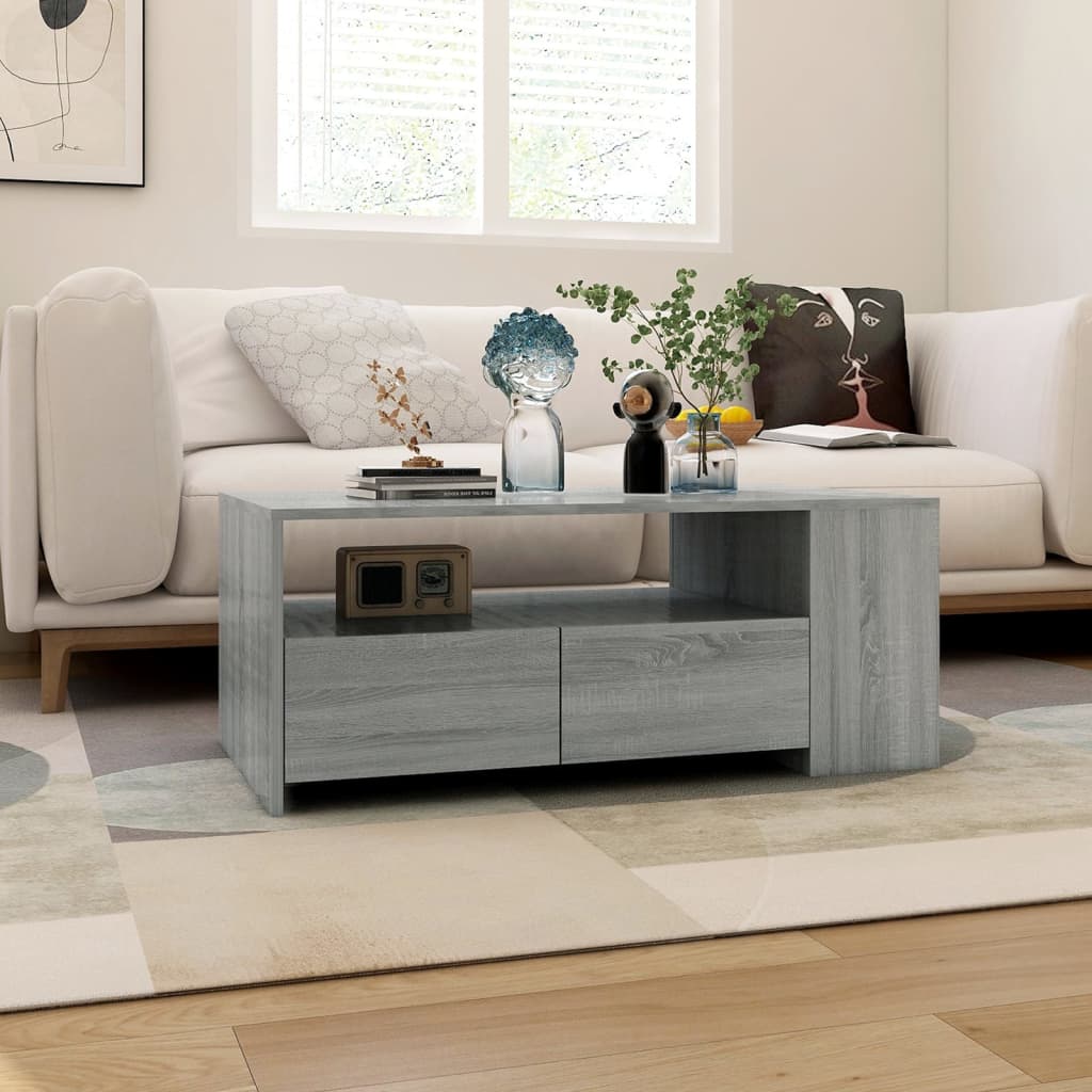 Stolić za kavu boja hrasta 102x55x42 cm konstruirano drvo