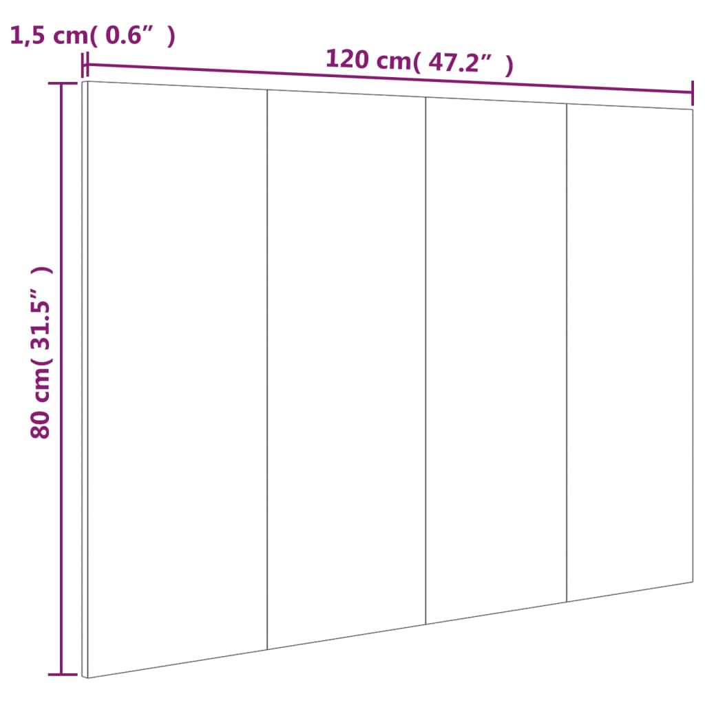 Uzglavlje za krevet boja hrasta 120x1,5x80 cm konstruirano drvo