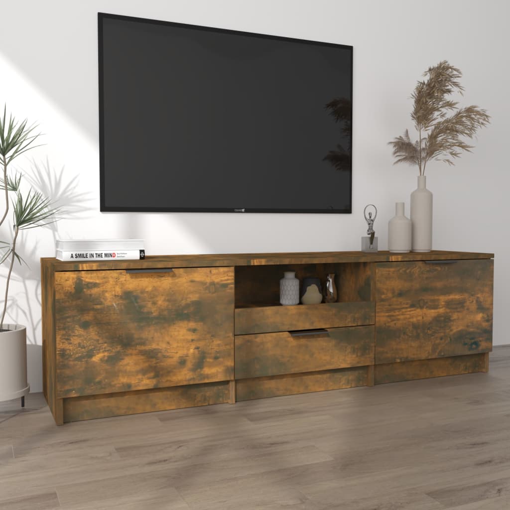 TV ormarić boja dimljenog hrasta 140x35x40 cm konstruirano drvo