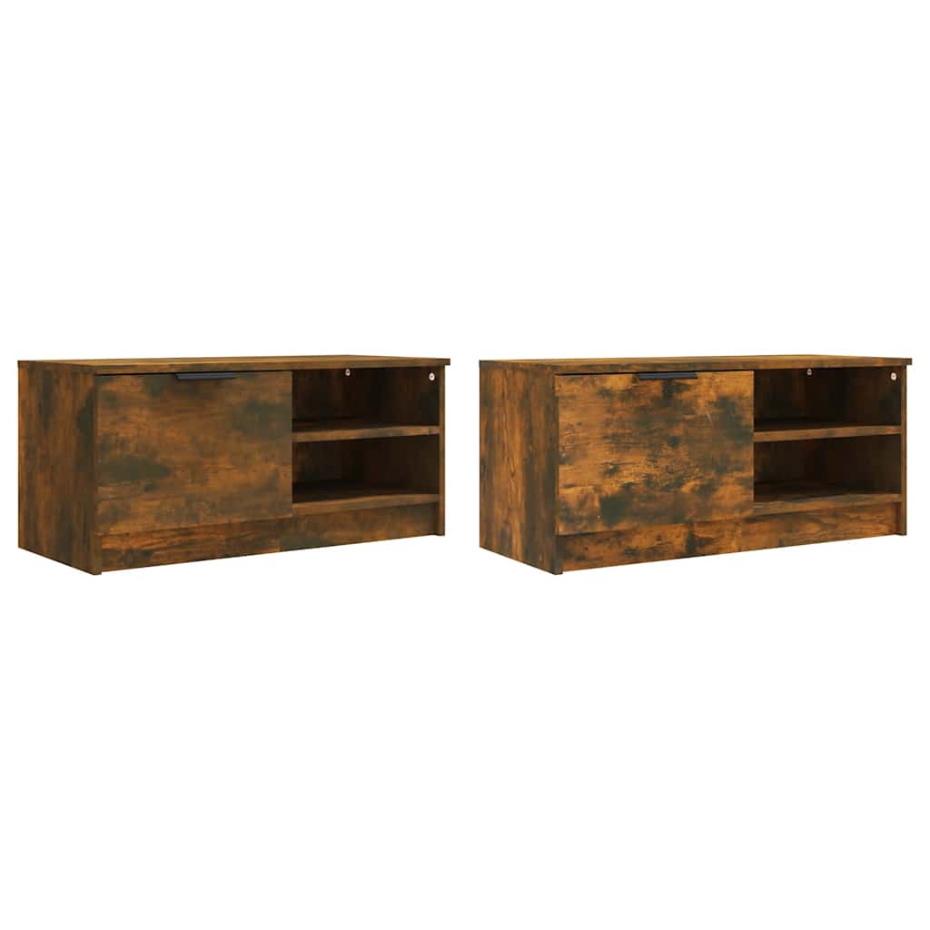 TV ormarići 2 kom boja dimljenog hrasta 80x35x36,5 cm drveni