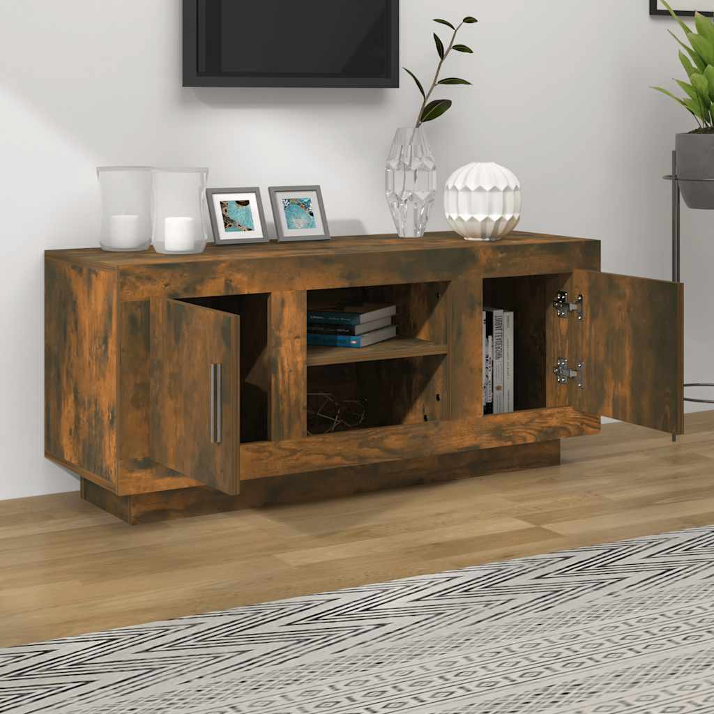 TV ormarić boja dimljenog hrasta 102x35x45 cm konstruirano drvo
