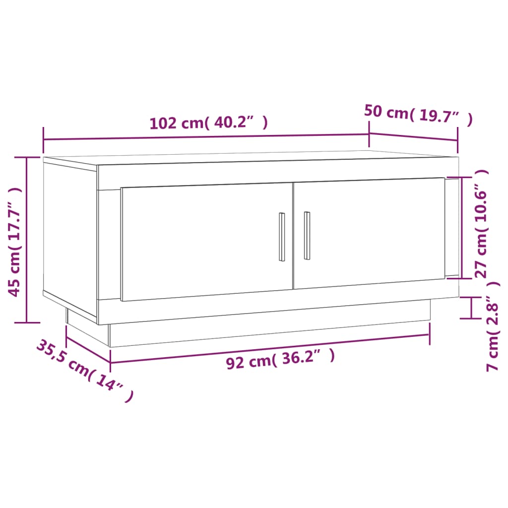 Stolić za kavu boja hrasta 102x50x45 cm konstruirano drvo