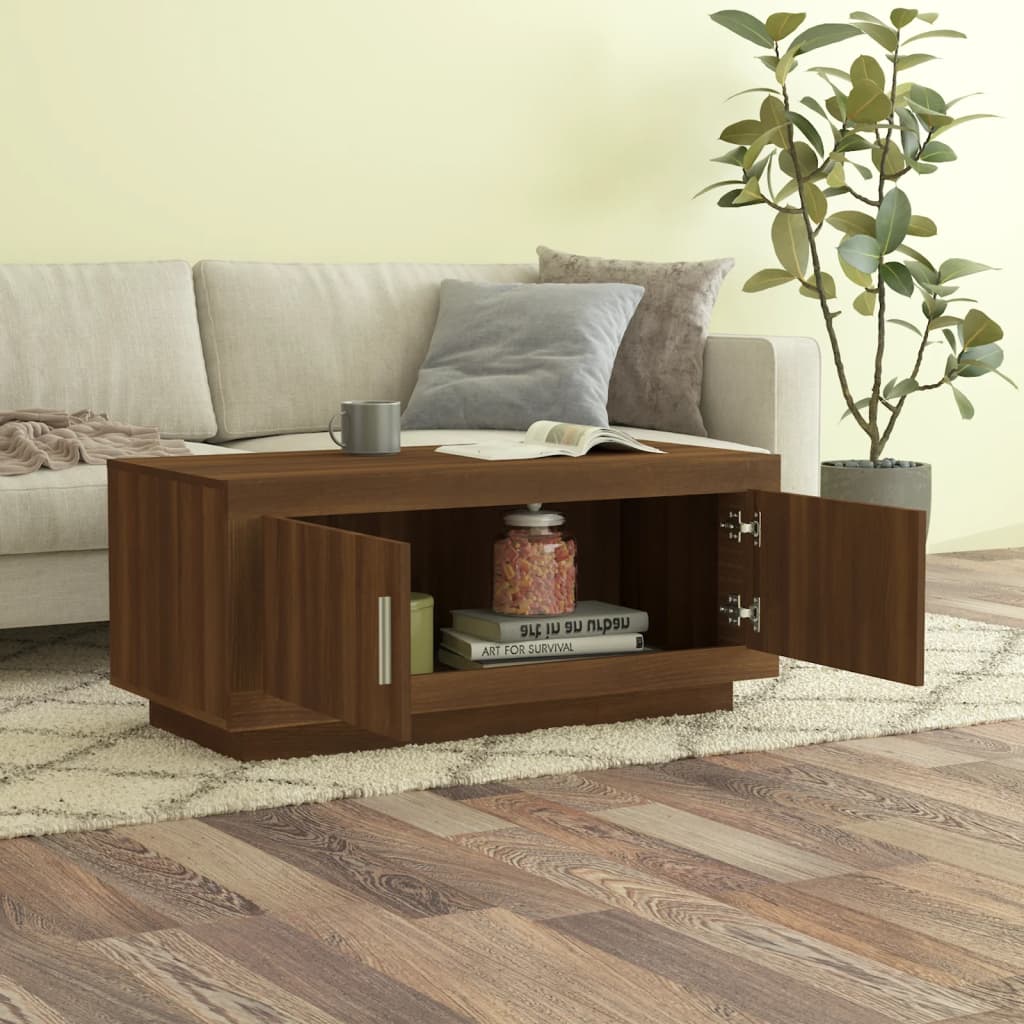 Stolić za kavu smeđa boja hrasta 102x50x45 cm konstruirano drvo