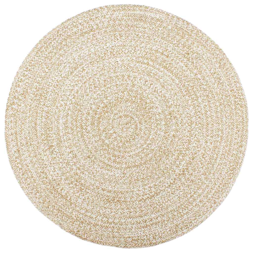 Ručno rađeni tepih od jute bijelo-smeđi 210 cm