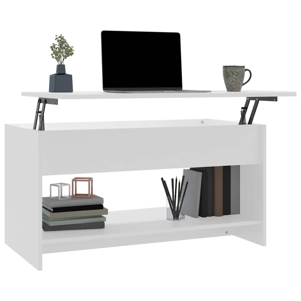 Stolić za kavu bijeli 102x50x52,5 cm od konstruiranog drva