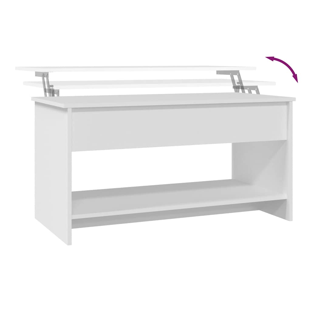 Stolić za kavu bijeli 102x50x52,5 cm od konstruiranog drva