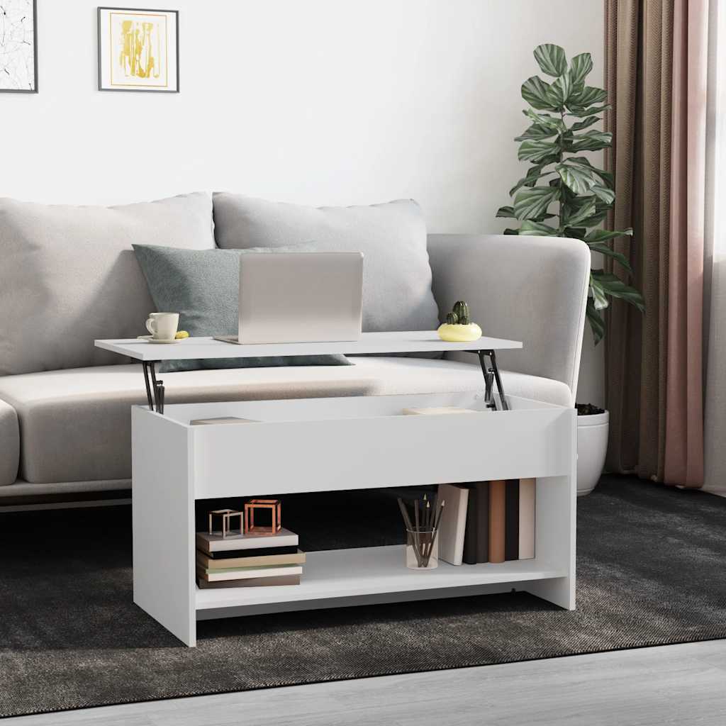 Stolić za kavu bijeli 102x50x52,5 cm od konstruiranog drva