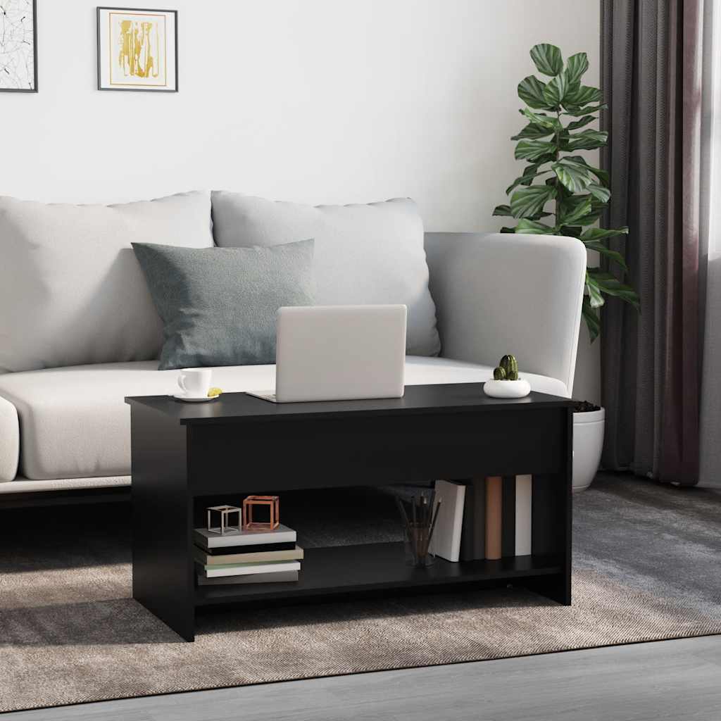 Stolić za kavu crni 102 x 50 x 52,5 cm od konstruiranog drva