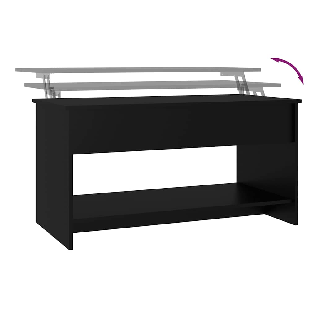 Stolić za kavu crni 102 x 50 x 52,5 cm od konstruiranog drva