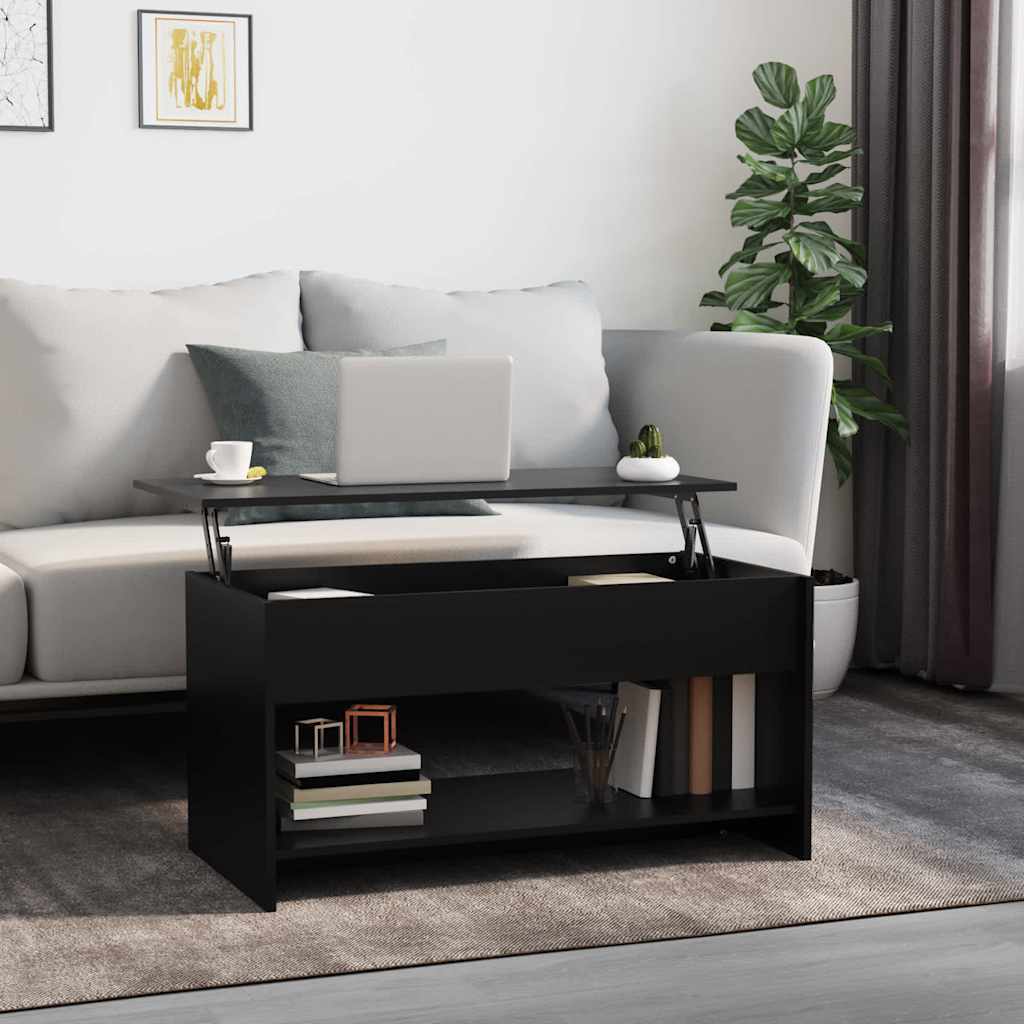 Stolić za kavu crni 102 x 50 x 52,5 cm od konstruiranog drva