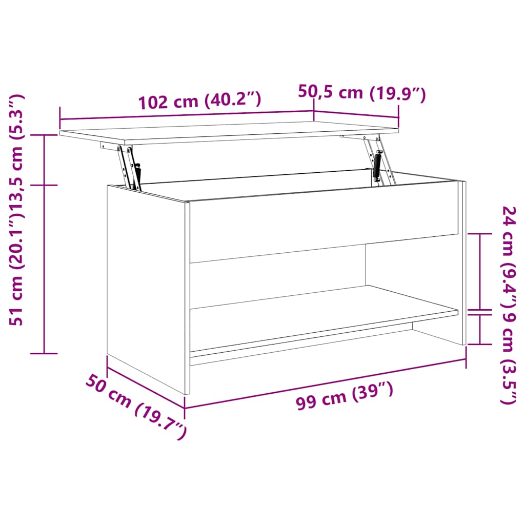Stolić za kavu boja betona 102x50,5x52,5 cm konstruirano drvo