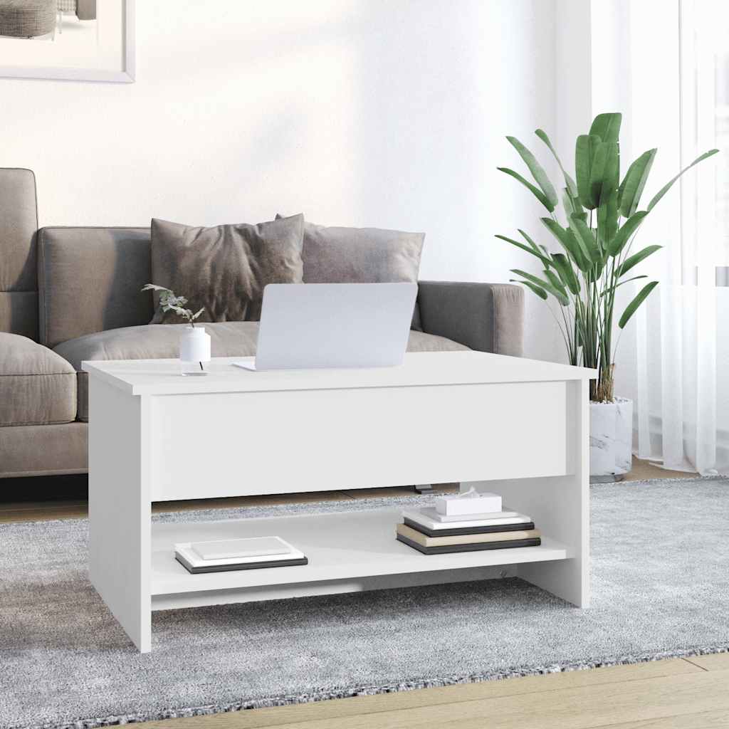 Stolić za kavu bijeli 80 x 50 x 40 cm od konstruiranog drva