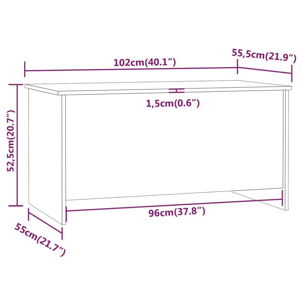 Stolić za kavu bijeli 102x55,5x52,5 cm od konstruiranog drva