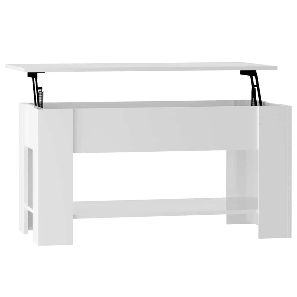 Stolić za kavu sjajni bijeli 101x49x52 cm konstruirano drvo