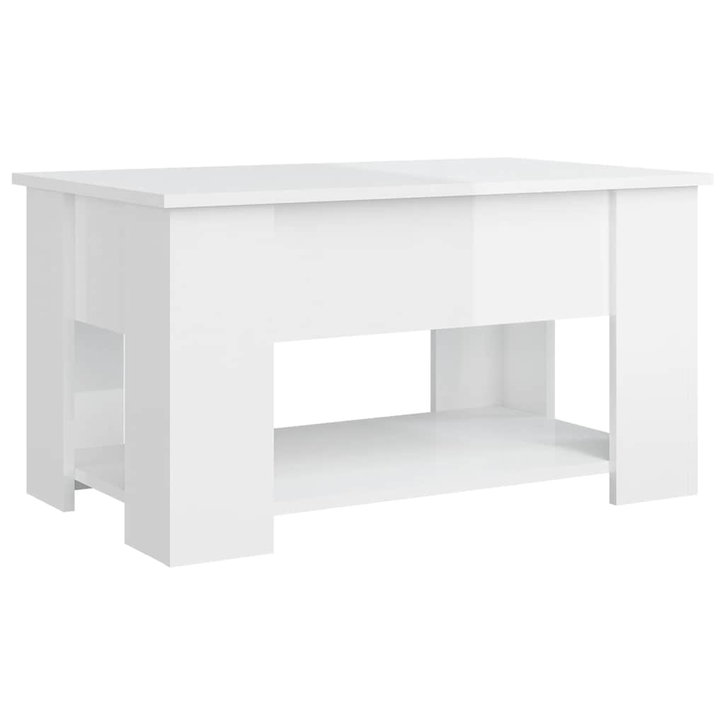 Stolić za kavu visoki sjaj bijeli 79x49x41 cm konstruirano drvo