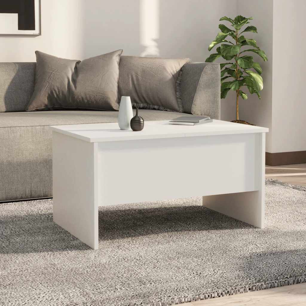 Stolić za kavu bijeli 80x50x42,5 cm od konstruiranog drva
