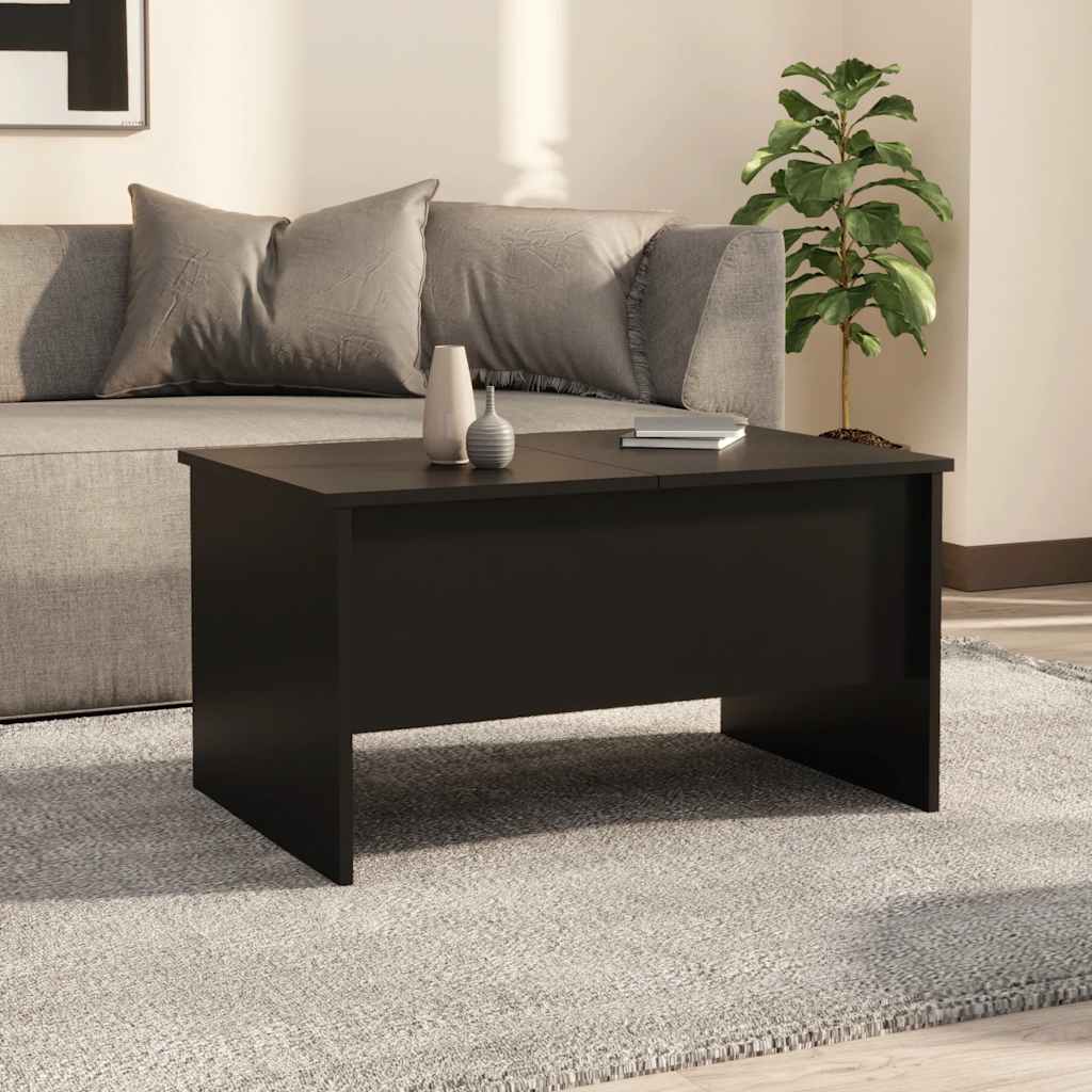 Stolić za kavu crni 80x50x42,5 cm od konstruiranog drva