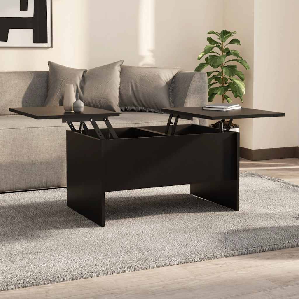 Stolić za kavu crni 80x50x42,5 cm od konstruiranog drva