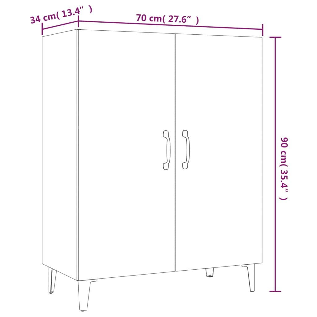 Komoda boja hrasta sonome 70x34x90 cm od konstruiranog drva