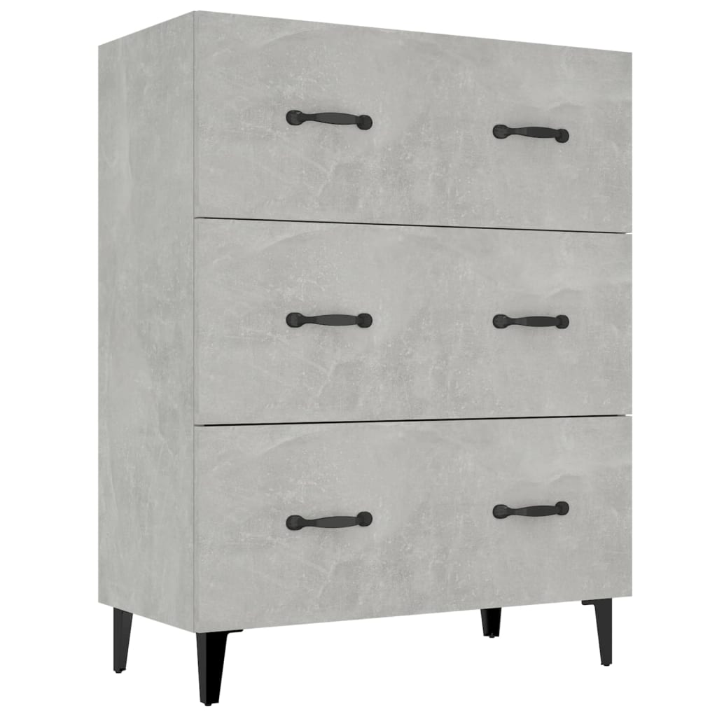 Komoda siva boja betona 69,5x34x90 cm od konstruiranog drva