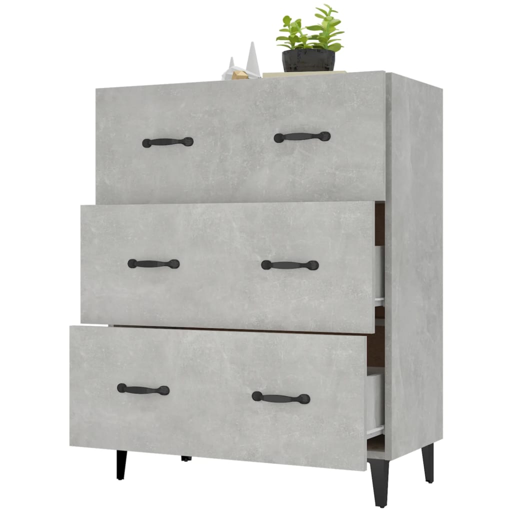 Komoda siva boja betona 69,5x34x90 cm od konstruiranog drva