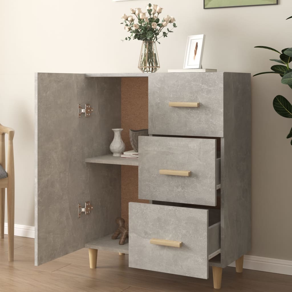Komoda siva boja betona 69,5x34x90 cm od konstruiranog drva
