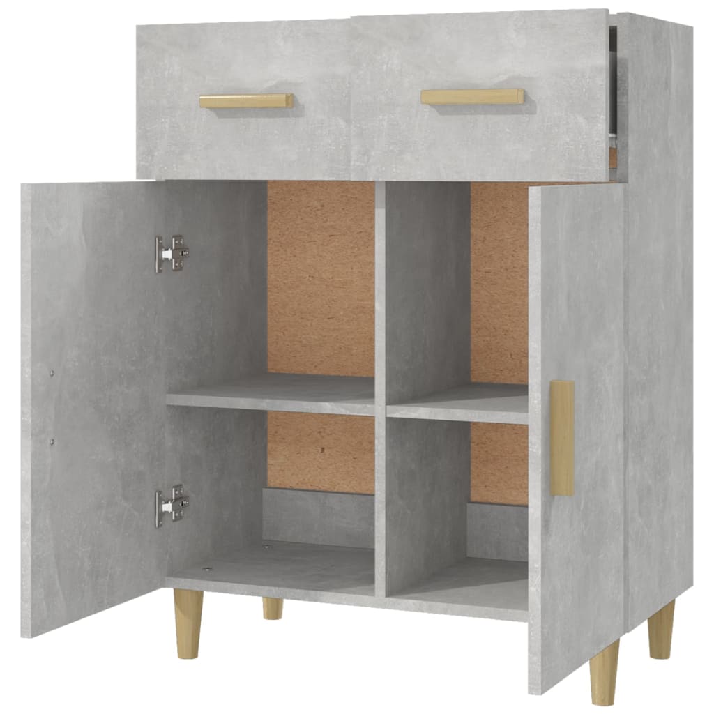 Komoda siva boja betona 69,5x34x89 cm od konstruiranog drva