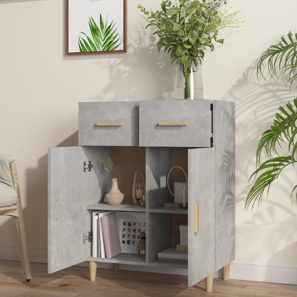 Komoda siva boja betona 69,5x34x89 cm od konstruiranog drva