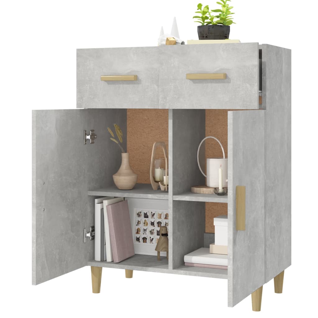 Komoda siva boja betona 69,5x34x89 cm od konstruiranog drva