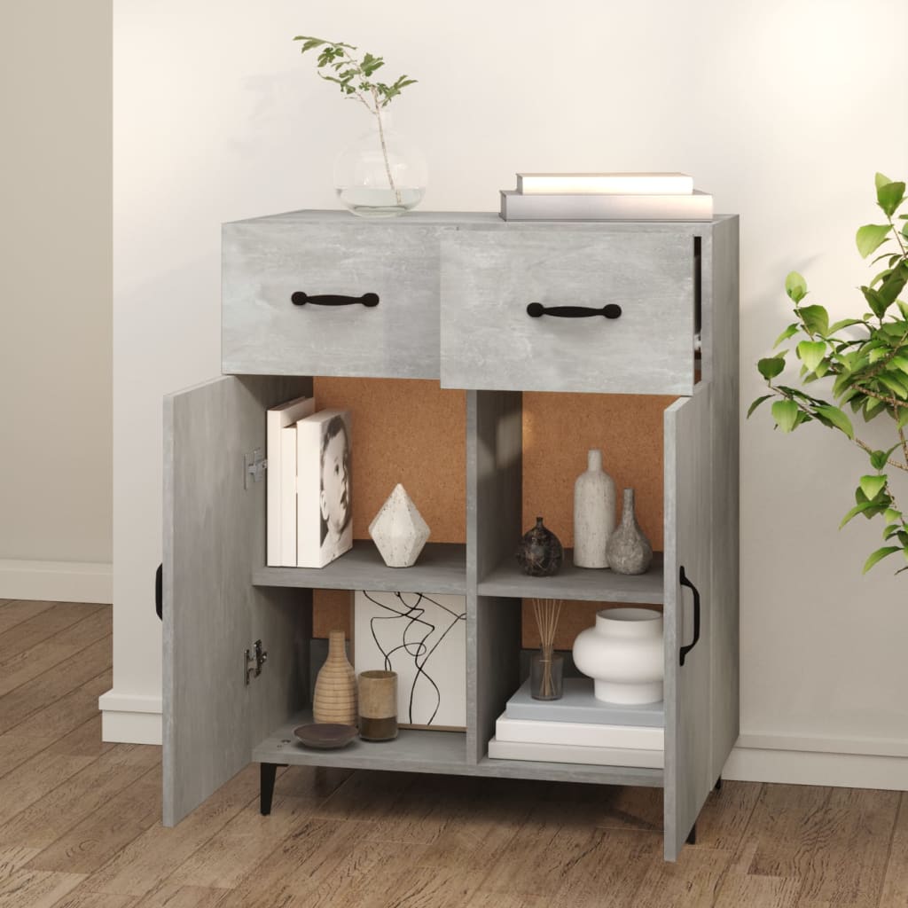 Komoda siva boja betona 69,5x34x90 cm od konstruiranog drva