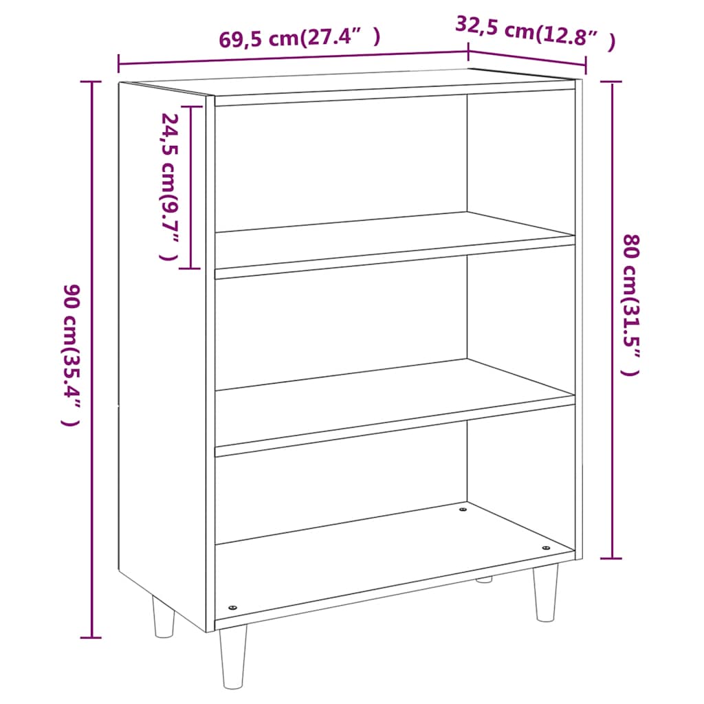Komoda boja hrasta sonome 69,5x32,5x90 cm od konstruiranog drva