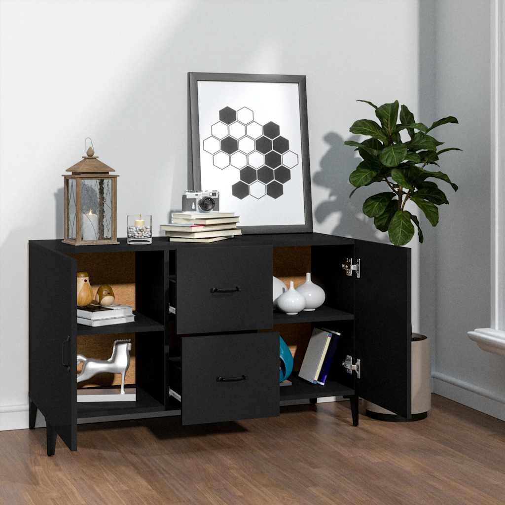 Komoda crna 100 x 36 x 60 cm od konstruiranog drva