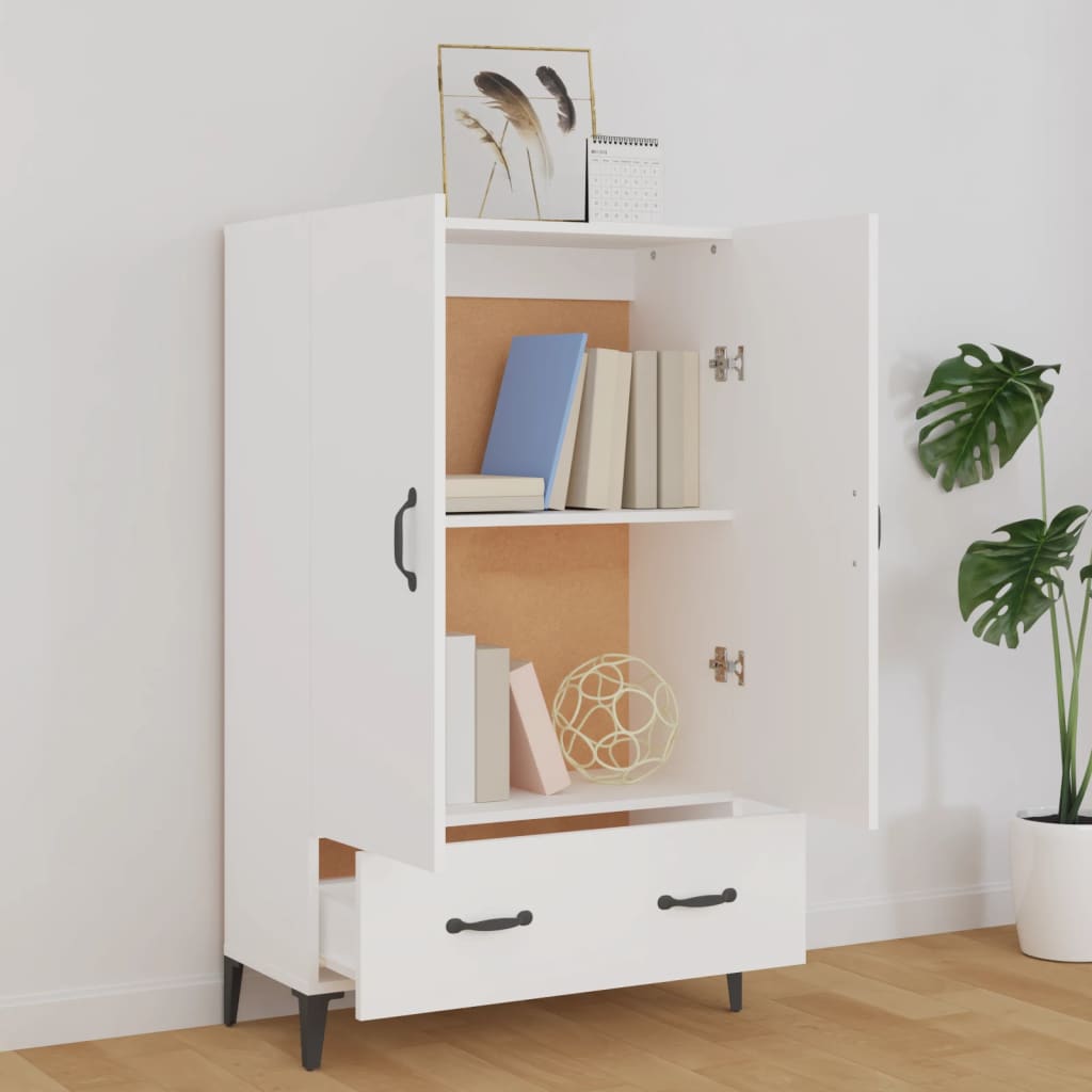 Visoka komoda bijela 70 x 31 x 115 cm od konstruiranog drva